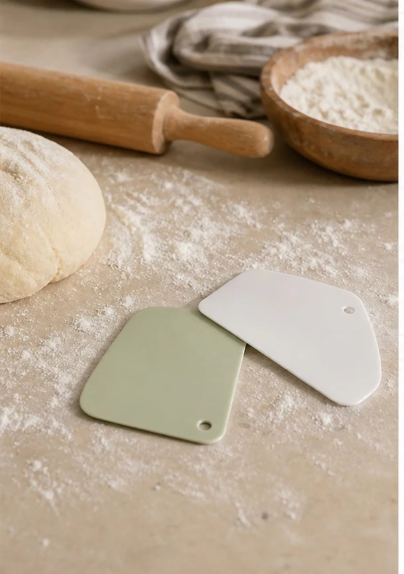 Cozy Haven Flexible Plastic Pastry Scrapers - 2 Piece Set lifestyle image 1