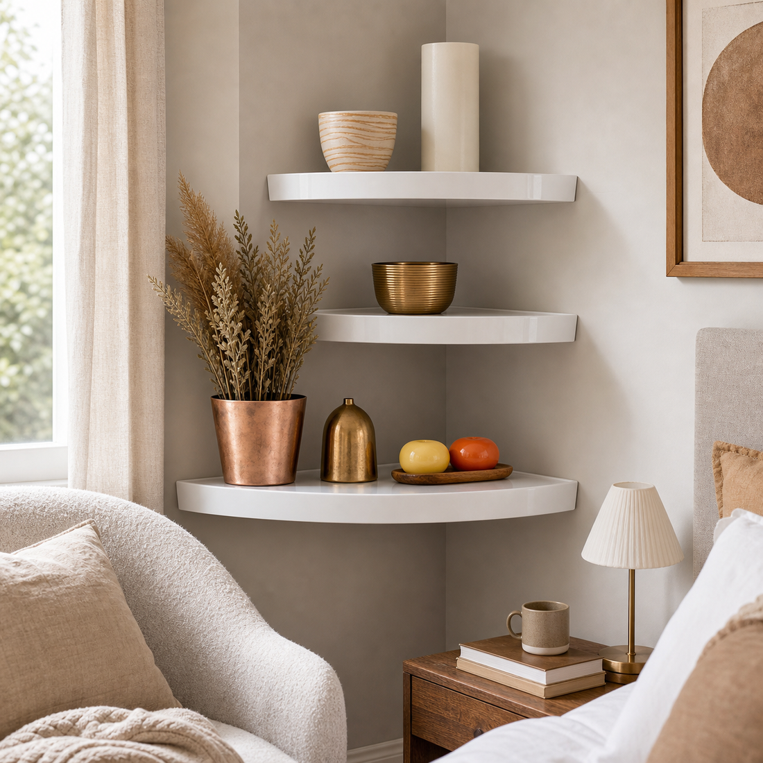 Floating Wall Shelves — Corner Set