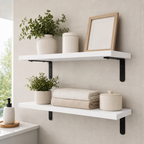Cozy Haven Wooden Floating Shelves Set - 2 Pack styled home view 5 for White