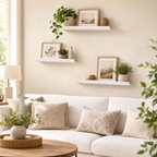 Cozy Haven Floating Wall Shelves Set styled lighting view 3 for White
