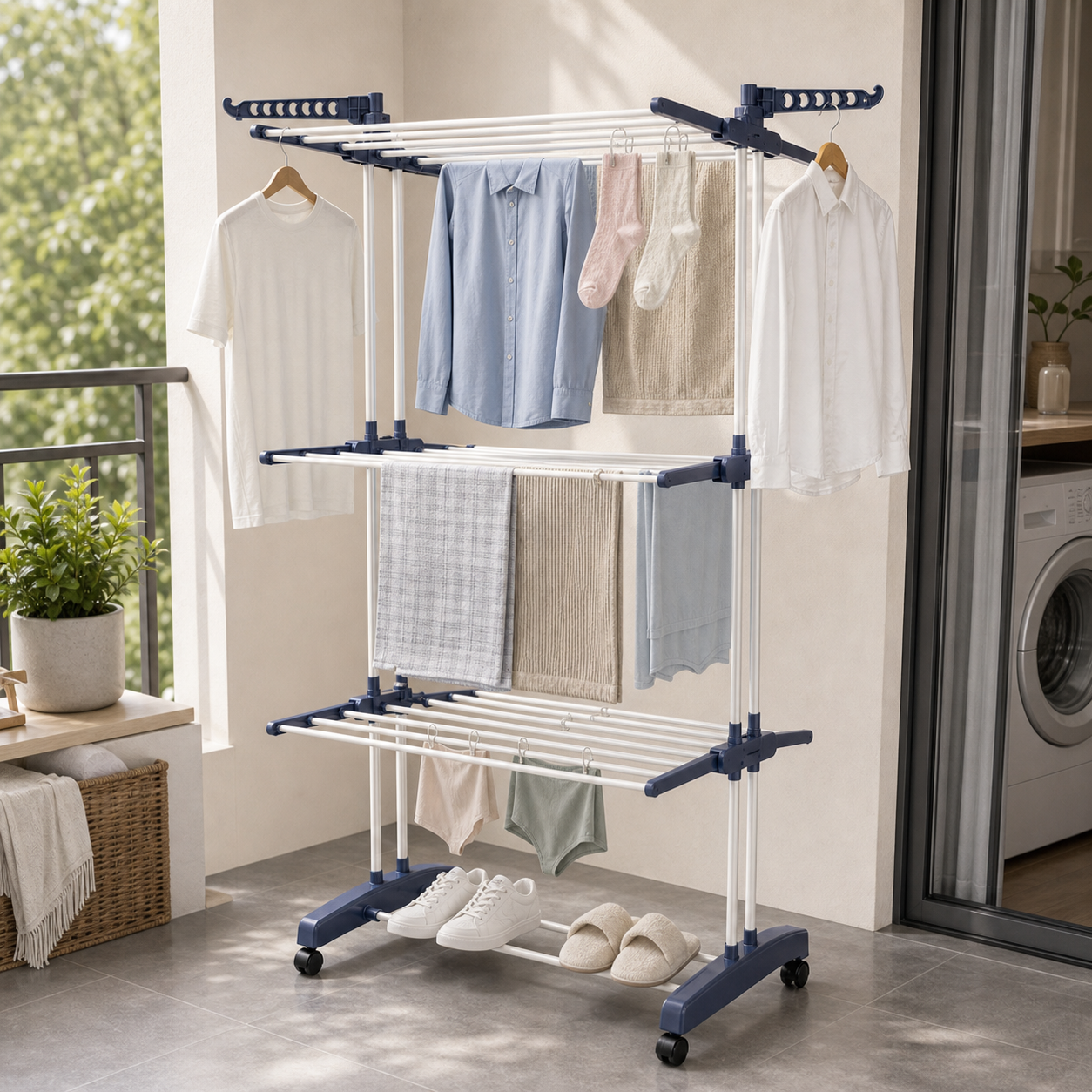 Cozy Haven Floor Standing Foldable Drying Rack lifestyle image 2
