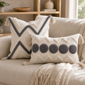 Cozy Haven Fringe Tufted Pillow Cover Set - Gray
