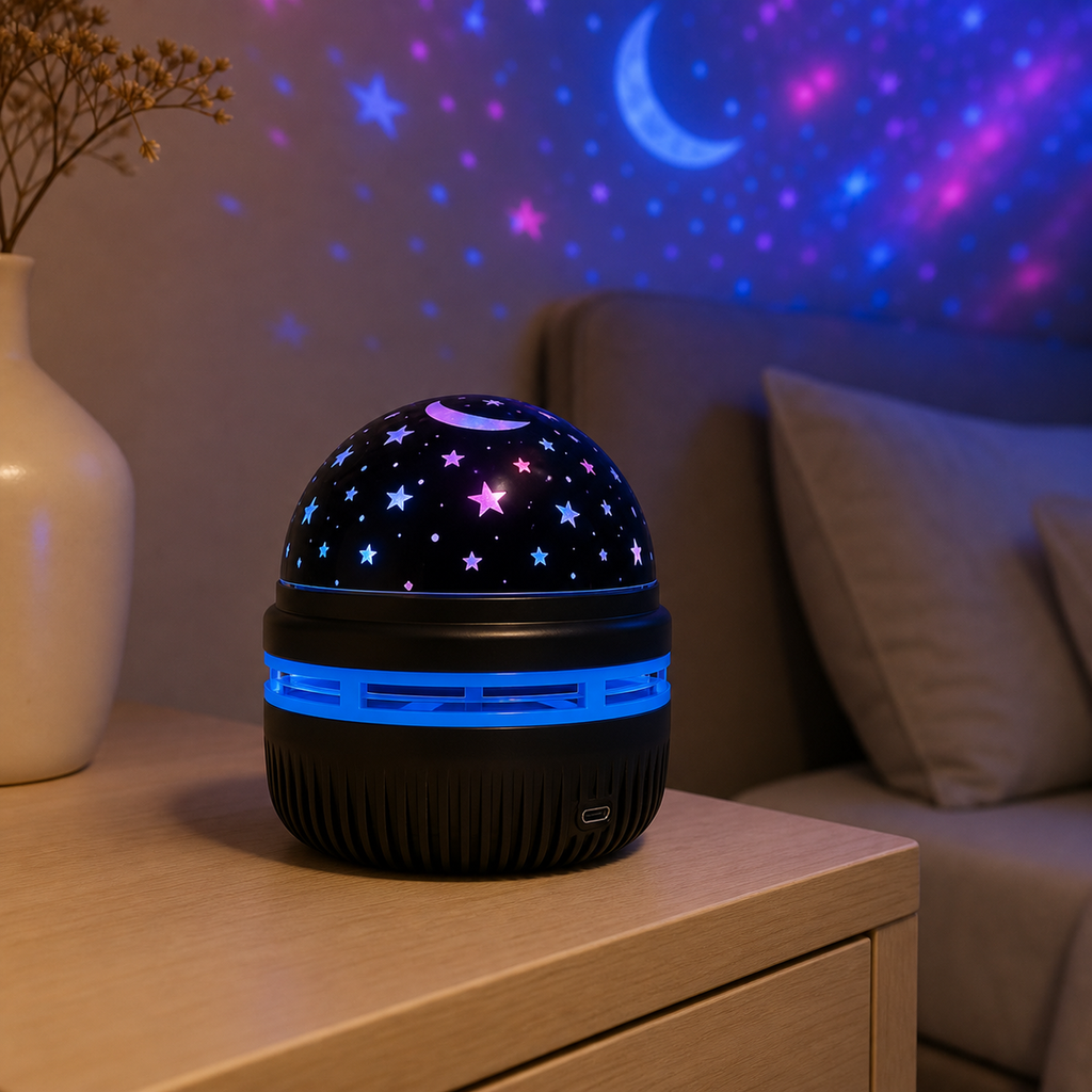 Cozy Haven Galaxy Projector Night Light — Blue-Pink — detail view
