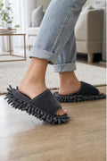 Cozy Haven Gray Microfiber Mop Slippers lifestyle image 1
