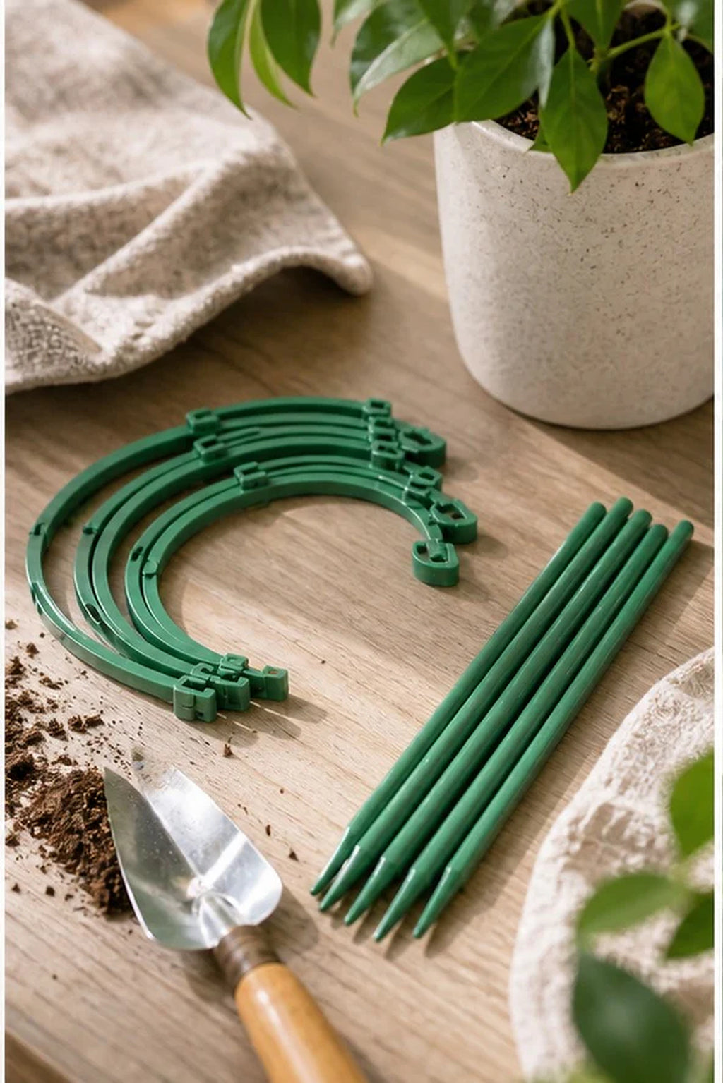 Cozy Haven Green Plant Support Rings - 30-Piece Set lifestyle image 2