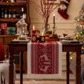 Cozy Haven Holiday Tassel Table Runner Collection lifestyle image 5 for Red Reindeer / 35 x 160 cm; Red Reindeer / 35 x 45 cm; Red Reindeer / 35 x 180 cm