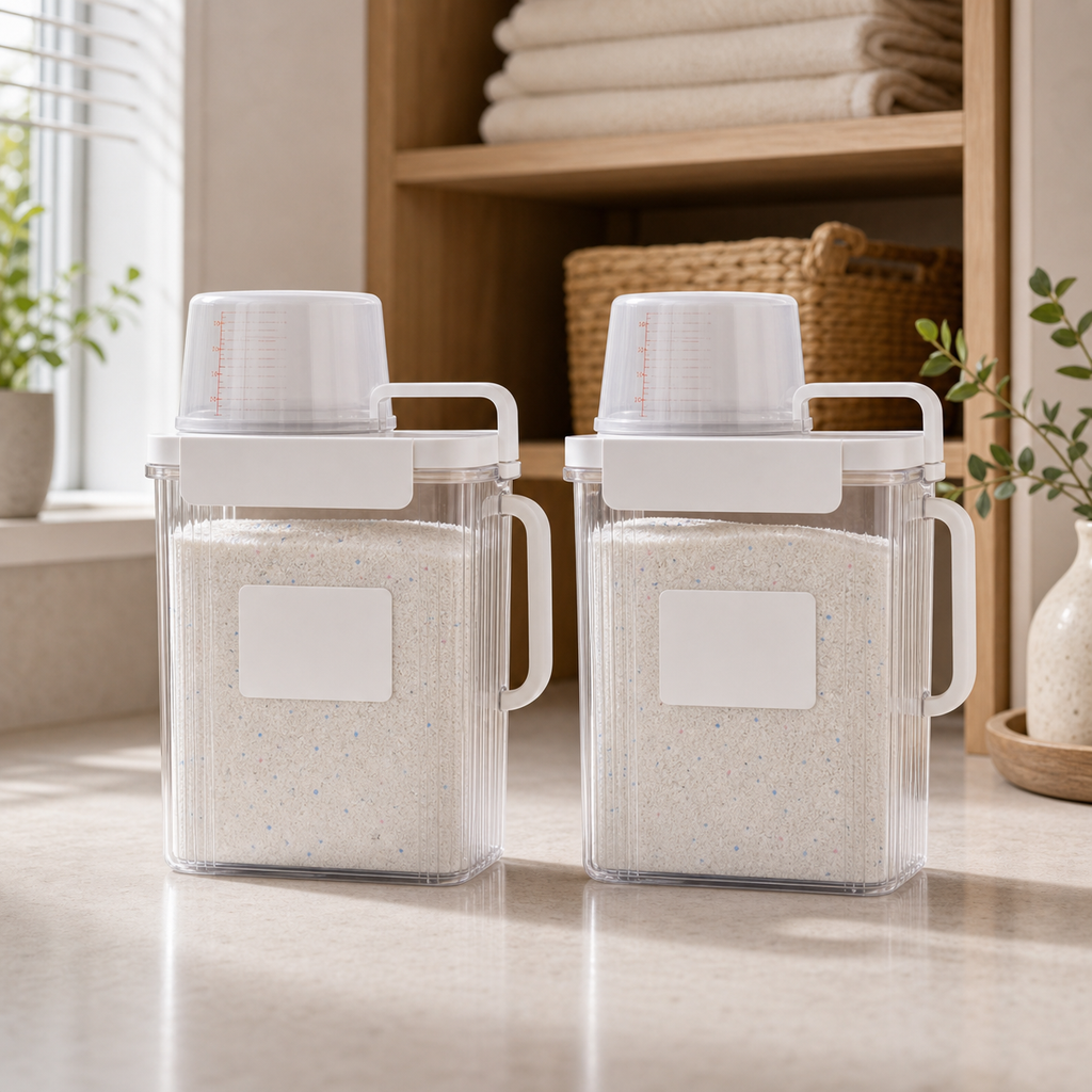 Cozy Haven Labelled Detergent Dispenser Jar Set - 2 x 1800 ml with Labels