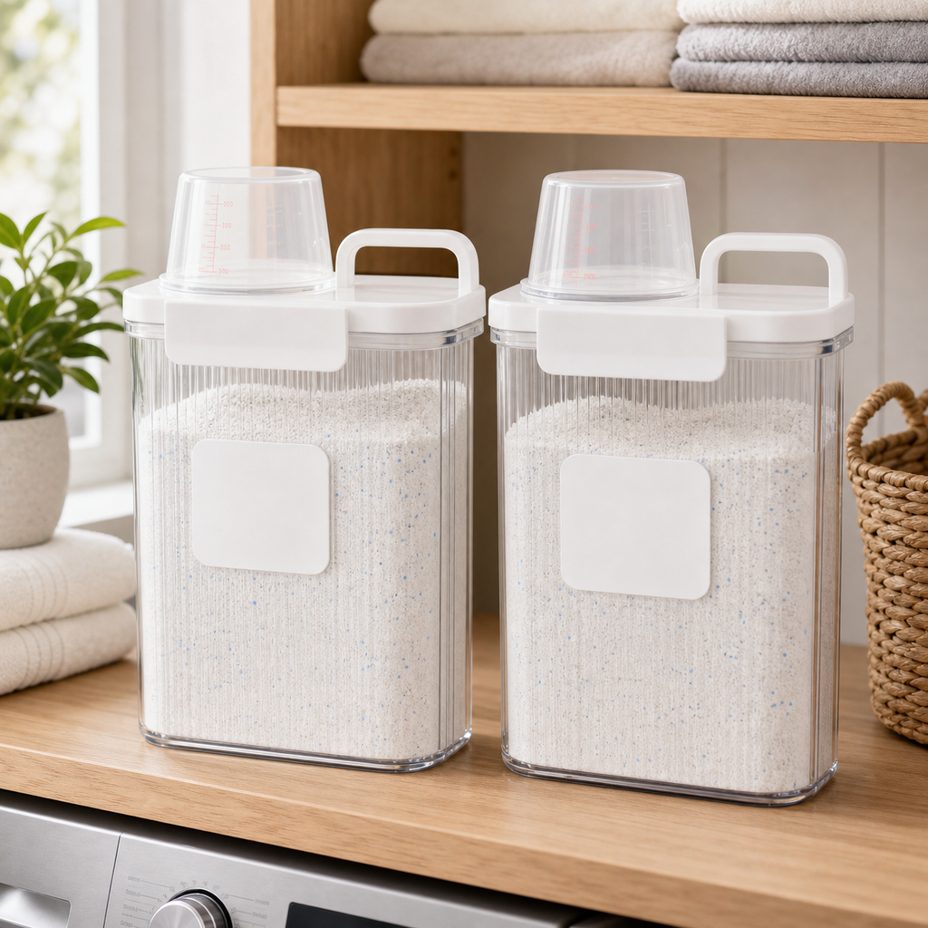 Cozy Haven Labelled Detergent Dispenser Jar Set - 2 x 2300 ml with Labels
