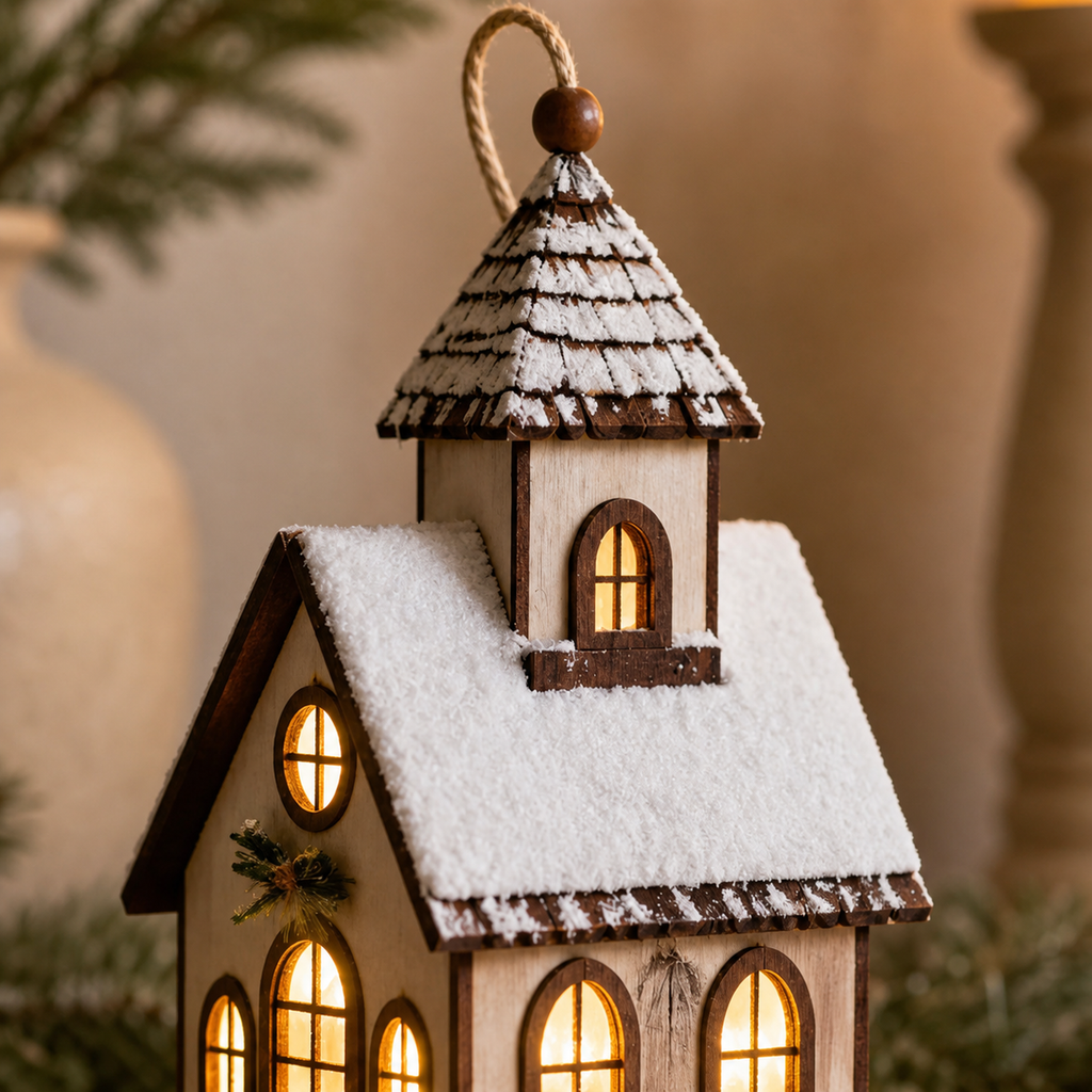 Cozy Haven LED Wooden Christmas Village Houses — detail view