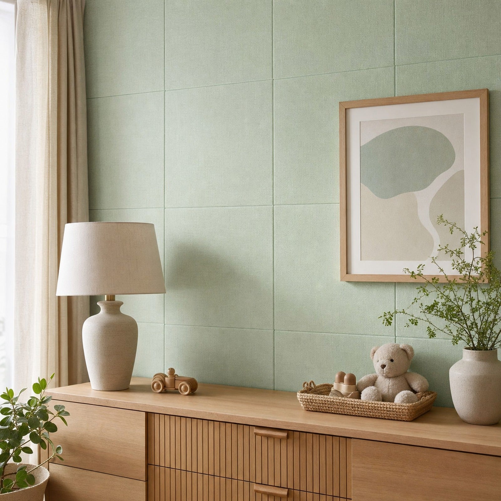 Cozy Haven Linen-Texture Peel-and-Stick Foam Wall Panel - Linen Malt