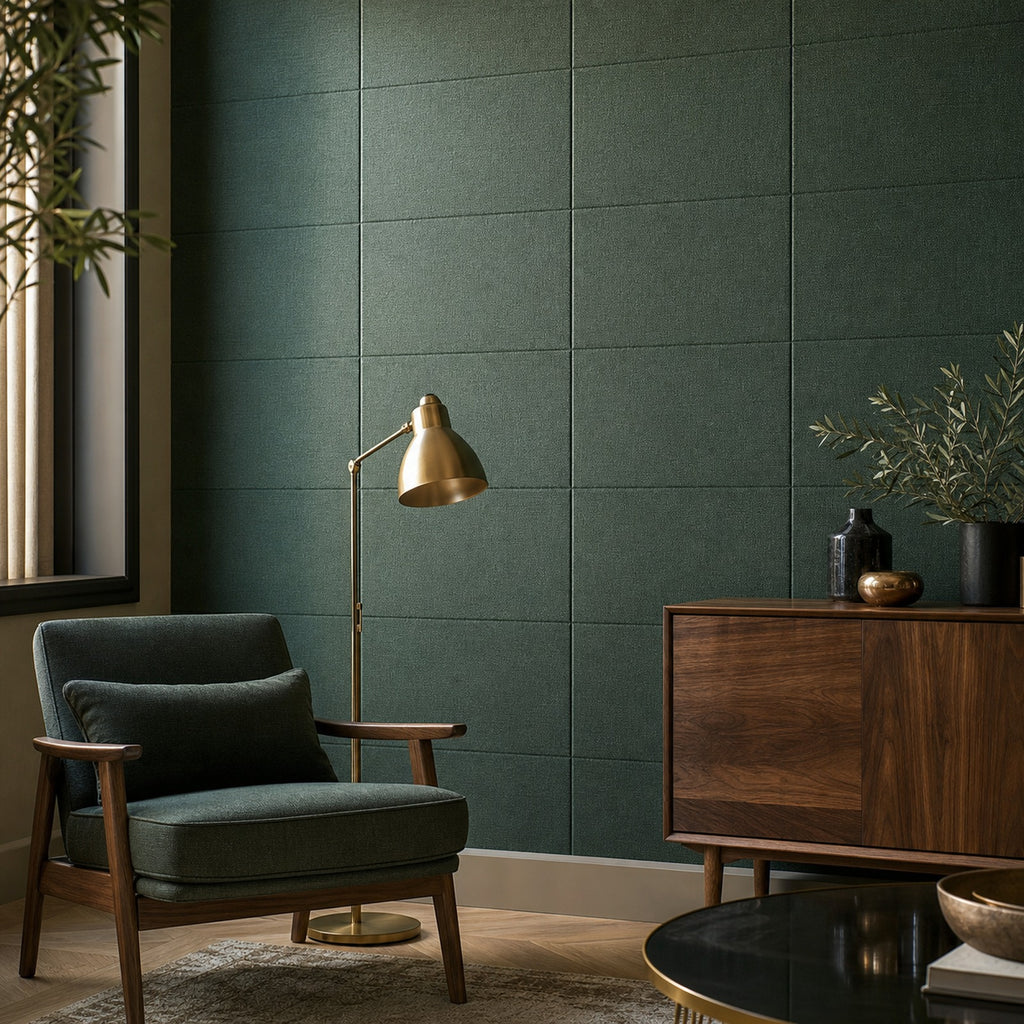 Cozy Haven Linen-Texture Peel-and-Stick Foam Wall Panel - Flax Green