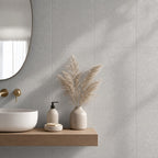 Cozy Haven Linen-Texture Peel-and-Stick Foam Wall Panel - Diatom Light Grey