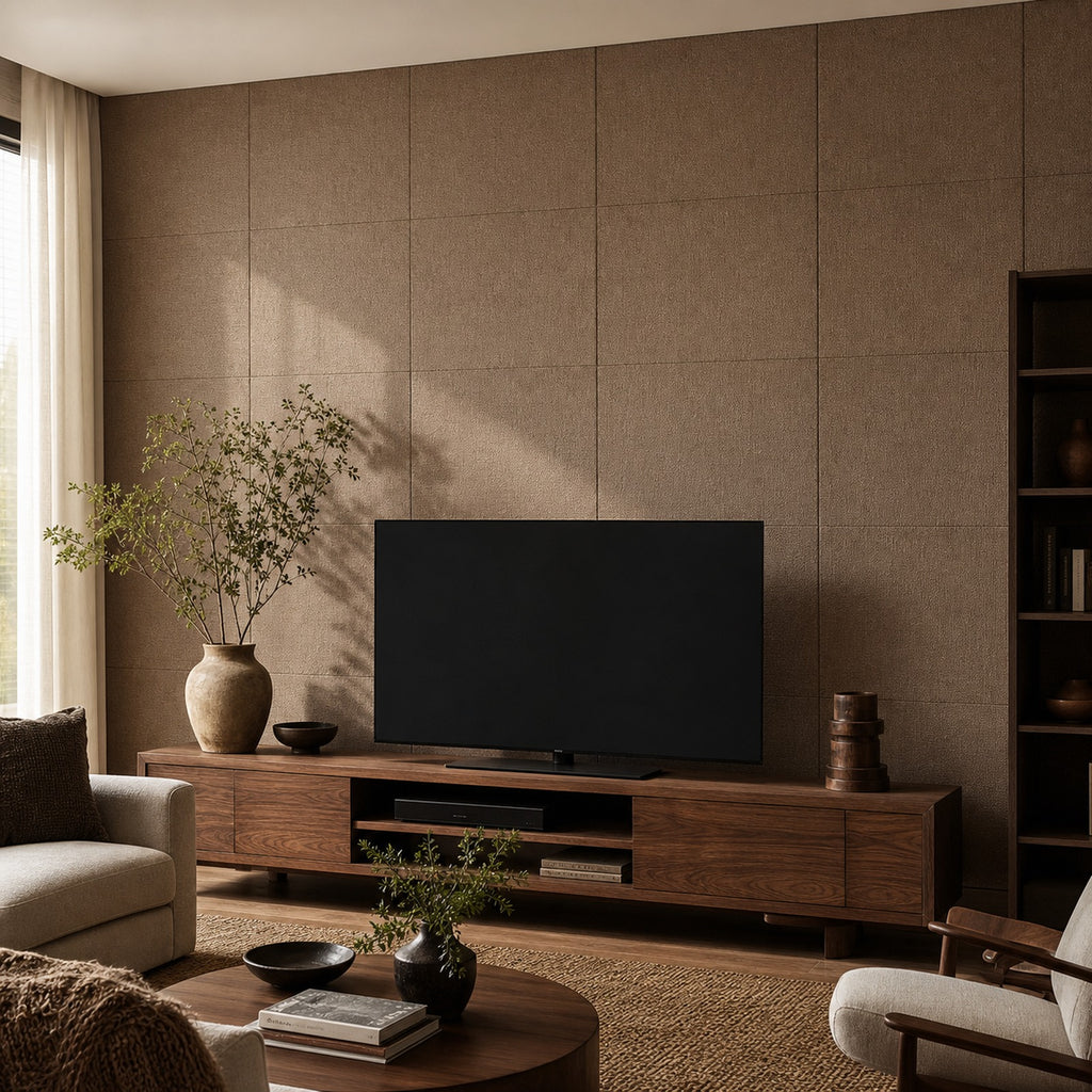Cozy Haven Linen-Texture Peel-and-Stick Foam Wall Panel - Diatom Brown