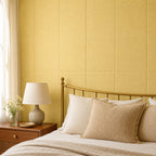 Cozy Haven Linen-Texture Peel-and-Stick Foam Wall Panel - Diatom Yellow