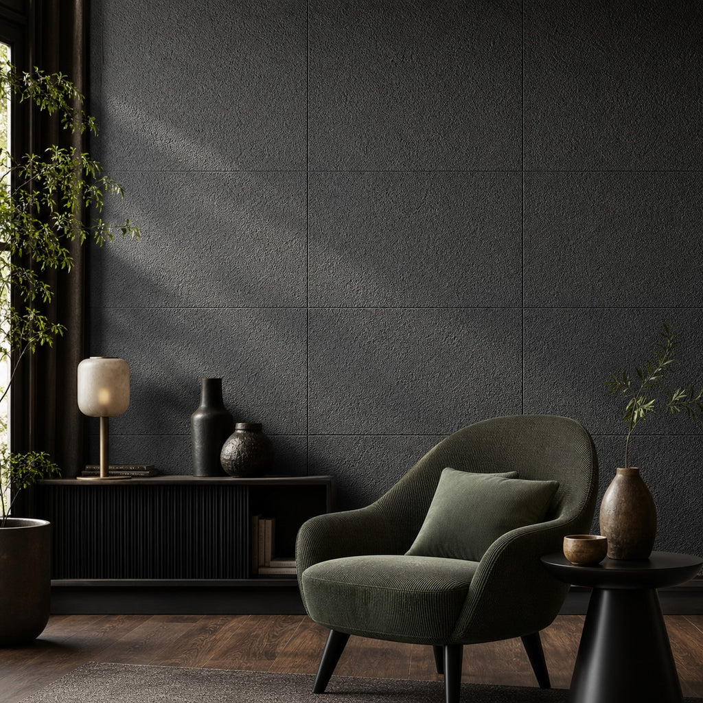 Cozy Haven Linen-Texture Peel-and-Stick Foam Wall Panel - Diatom Dark Grey