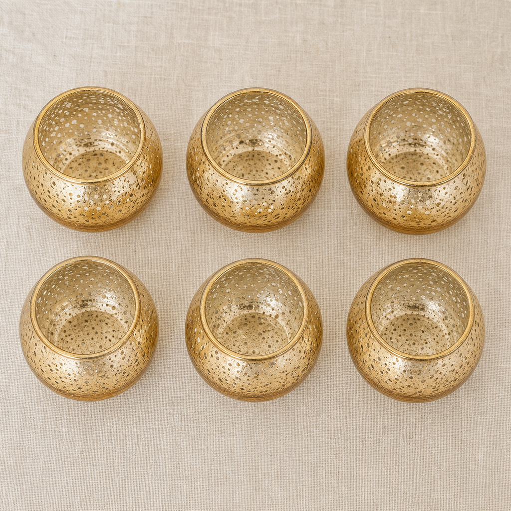 Cozy Haven Mercury Glass Votive Holders (Set of 6) — detail view
