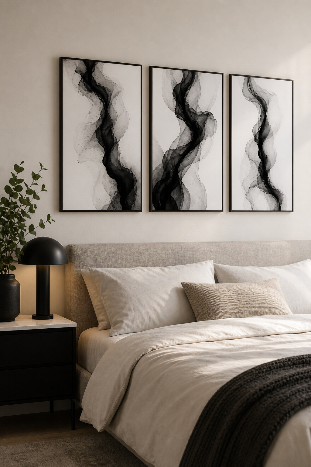 Cozy Haven Minimalist Abstract Wall Art Prints - Bedroom