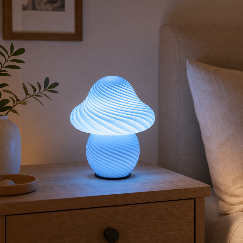 Cozy Haven Mushroom Pleated Bedside Table Lamp lifestyle image 5