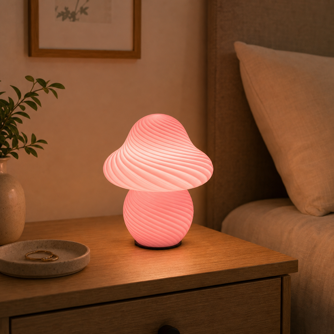Cozy Haven USB Mushroom Bedside Lamp