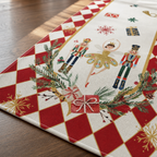 Cozy Haven Nutcracker Linen Table Runner — detail view
