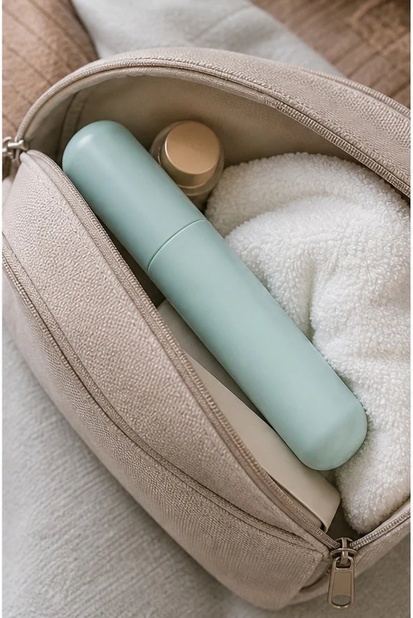 Cozy Haven Pastel Travel Toothbrush Case lifestyle image 2