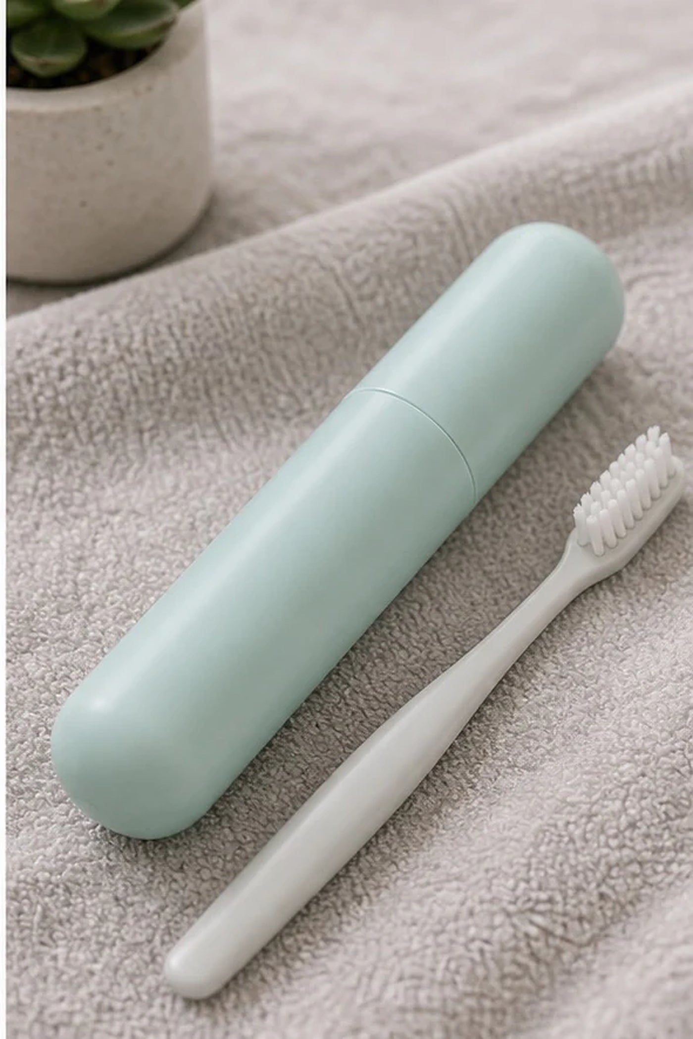 Cozy Haven Pastel Travel Toothbrush Case lifestyle image 3