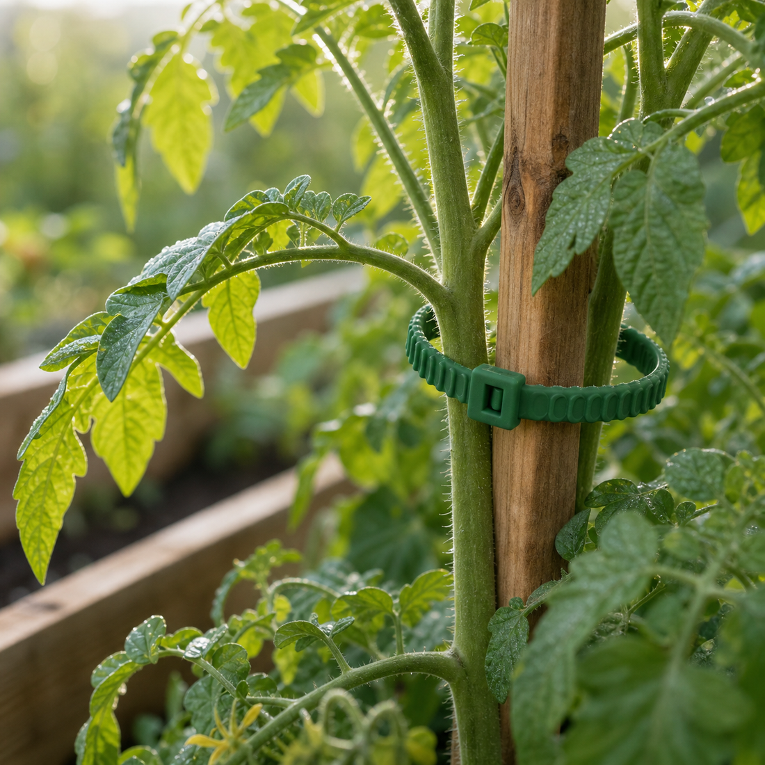 Green Reusable Plant Support Ties
