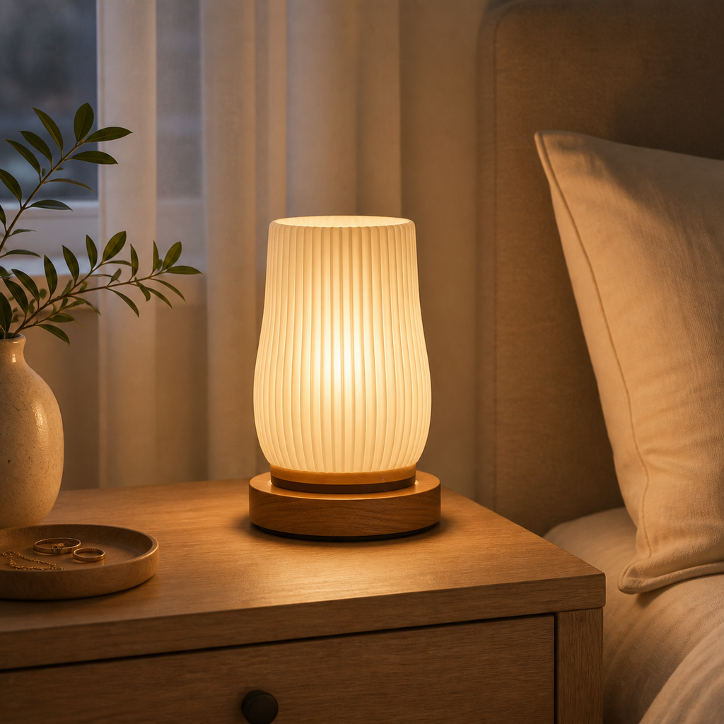 Cozy Haven Pleated Rechargeable Cordless Accent Lamp lifestyle image 5
