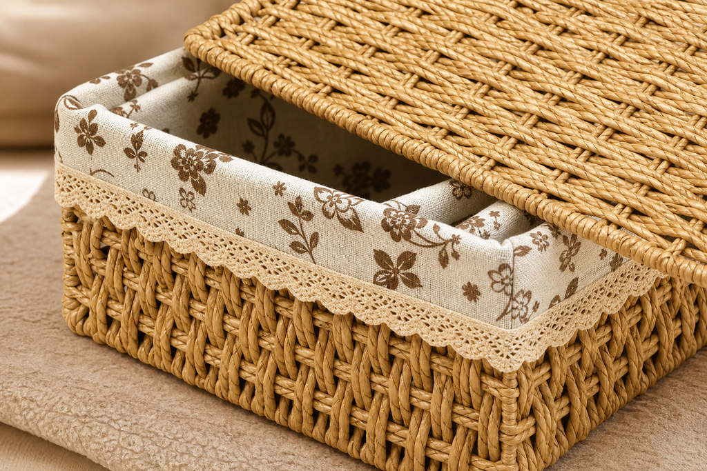 Cozy Haven 3-Piece Lidded Rattan Storage Basket Set