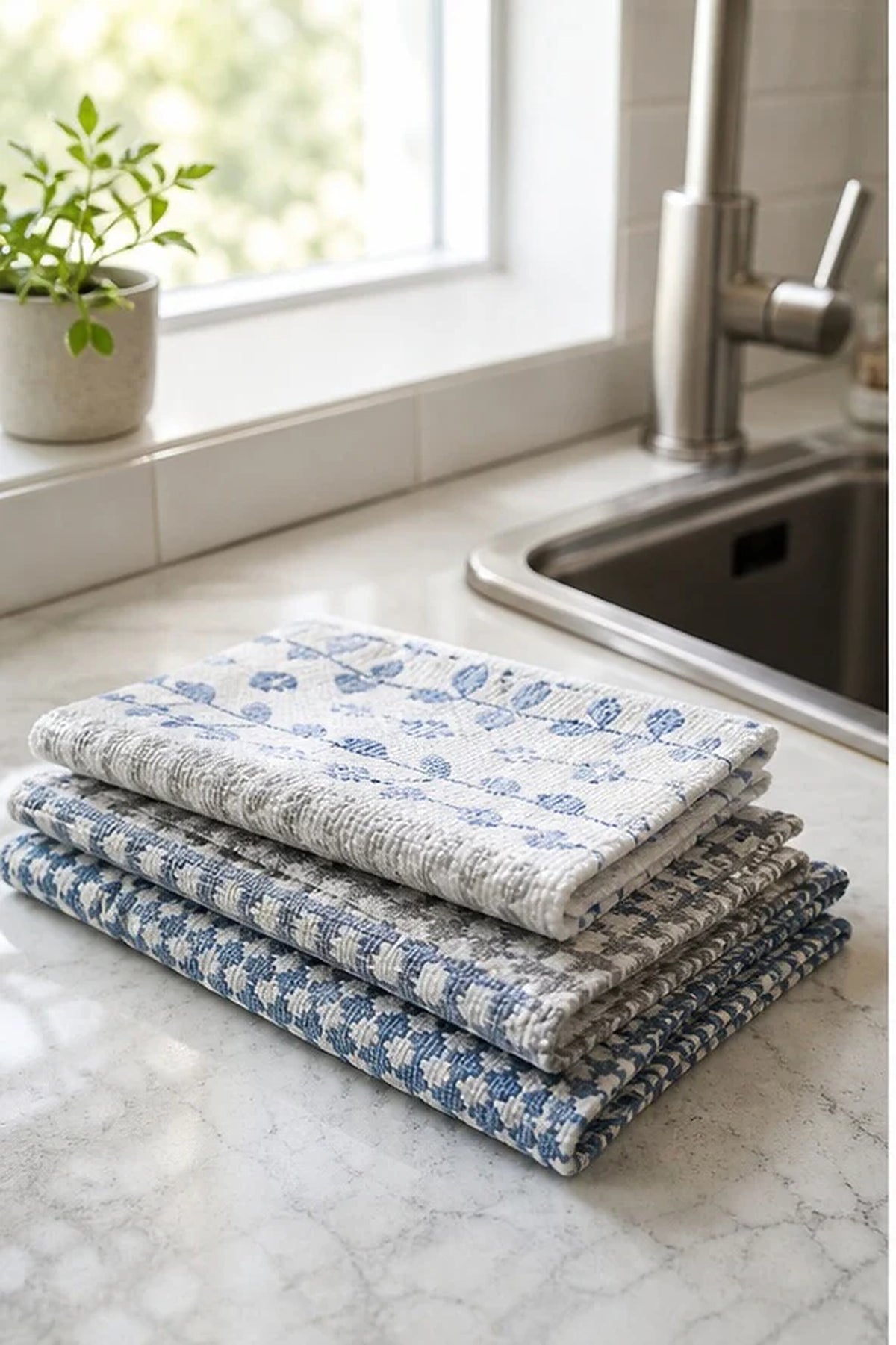 Cozy Haven Reusable Cleaning Cloths - 5 Piece Set styled in a home setting