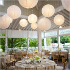 Round Paper Lantern Light Set — scale view
