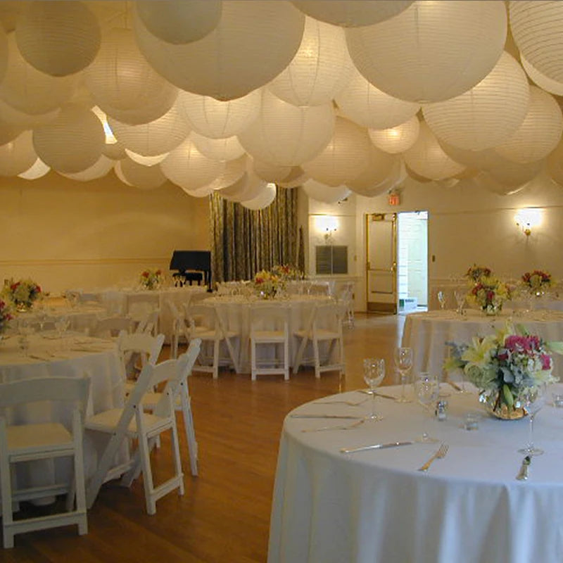 Round Paper Lantern Light Set — angle view