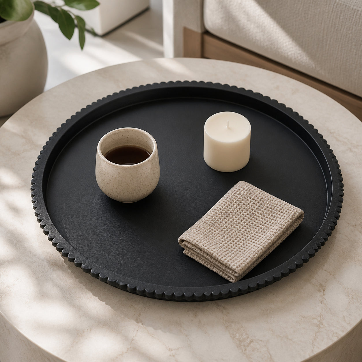 Cozy Haven Round Silicone Decorative Tray