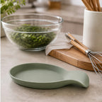 Cozy Haven Sage Silicone Spoon Rest styled kitchen view 3