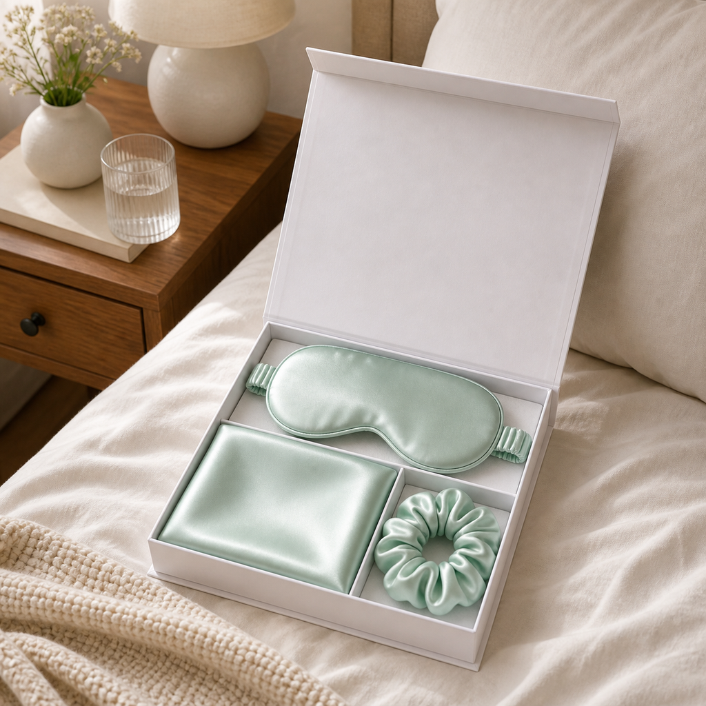 Cozy Haven Silk Sleep Mask Gift Set Collection - Fresh Green Gift Set