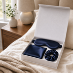 Cozy Haven Silk Sleep Mask Gift Set Collection - Navy Blue Gift Set
