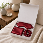 Cozy Haven Silk Sleep Mask Gift Set Collection - Red Gift Set