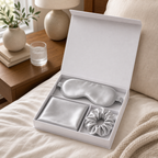 Cozy Haven Silk Sleep Mask Gift Set Collection - Silver Gift Set