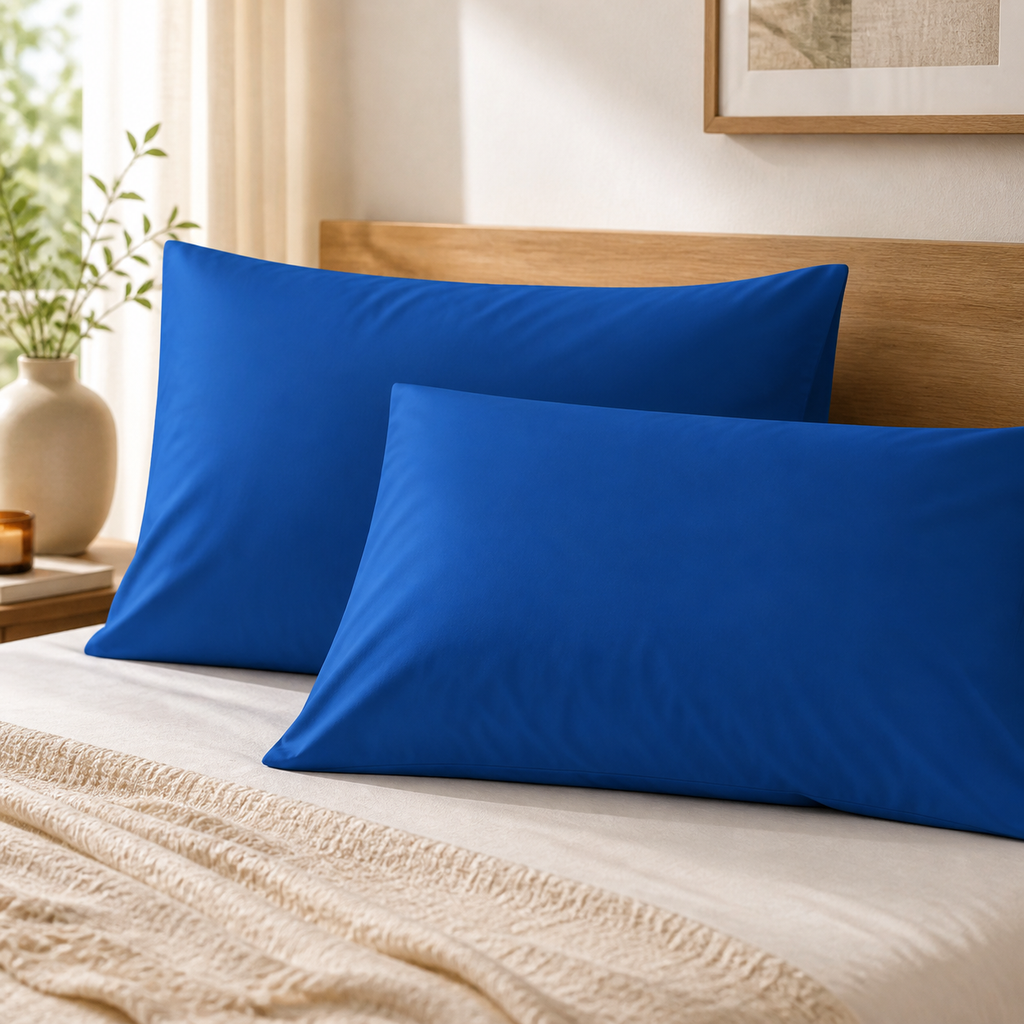 Cozy Haven Solid Pillowcases - Blue - 2 Piece Set