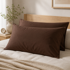 Cozy Haven Solid Pillowcases - Chocolate Brown - 2 Piece Set