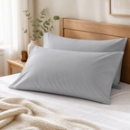 Cozy Haven Solid Pillowcases - Light Gray - 2 Piece Set