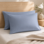 Cozy Haven Solid Pillowcases - Blue Gray - 2 Piece Set