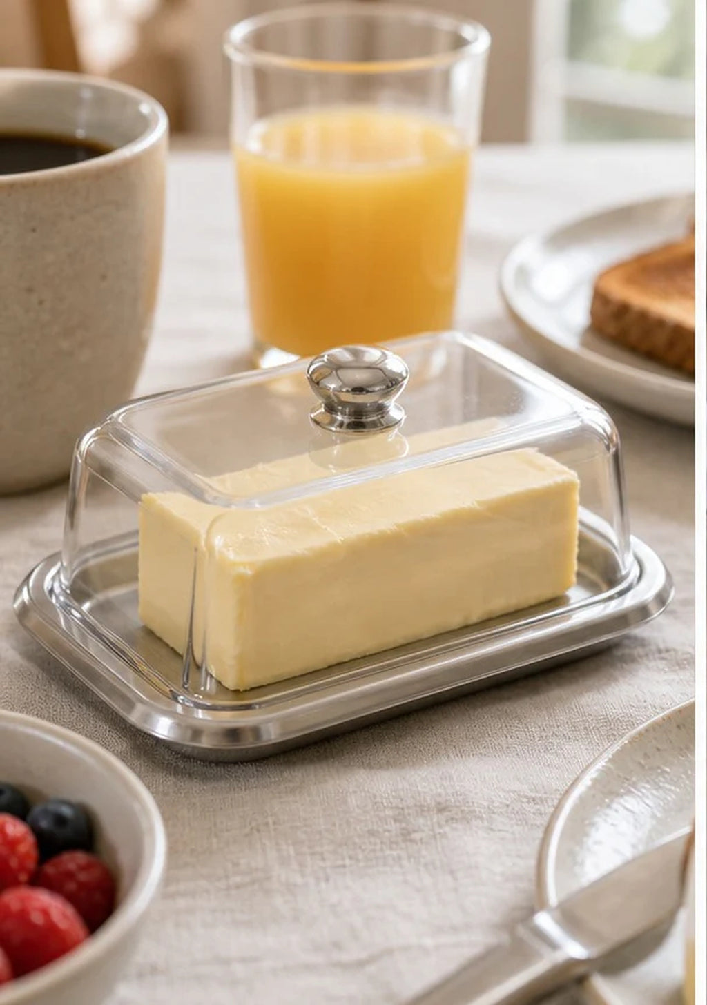 Cozy Haven Stainless Butter Dish with Lid lifestyle image 1