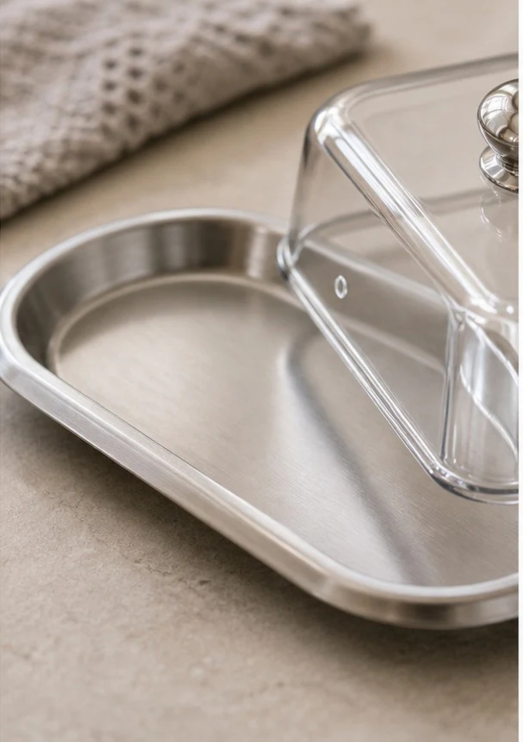 Cozy Haven Stainless Butter Dish with Lid lifestyle image 2