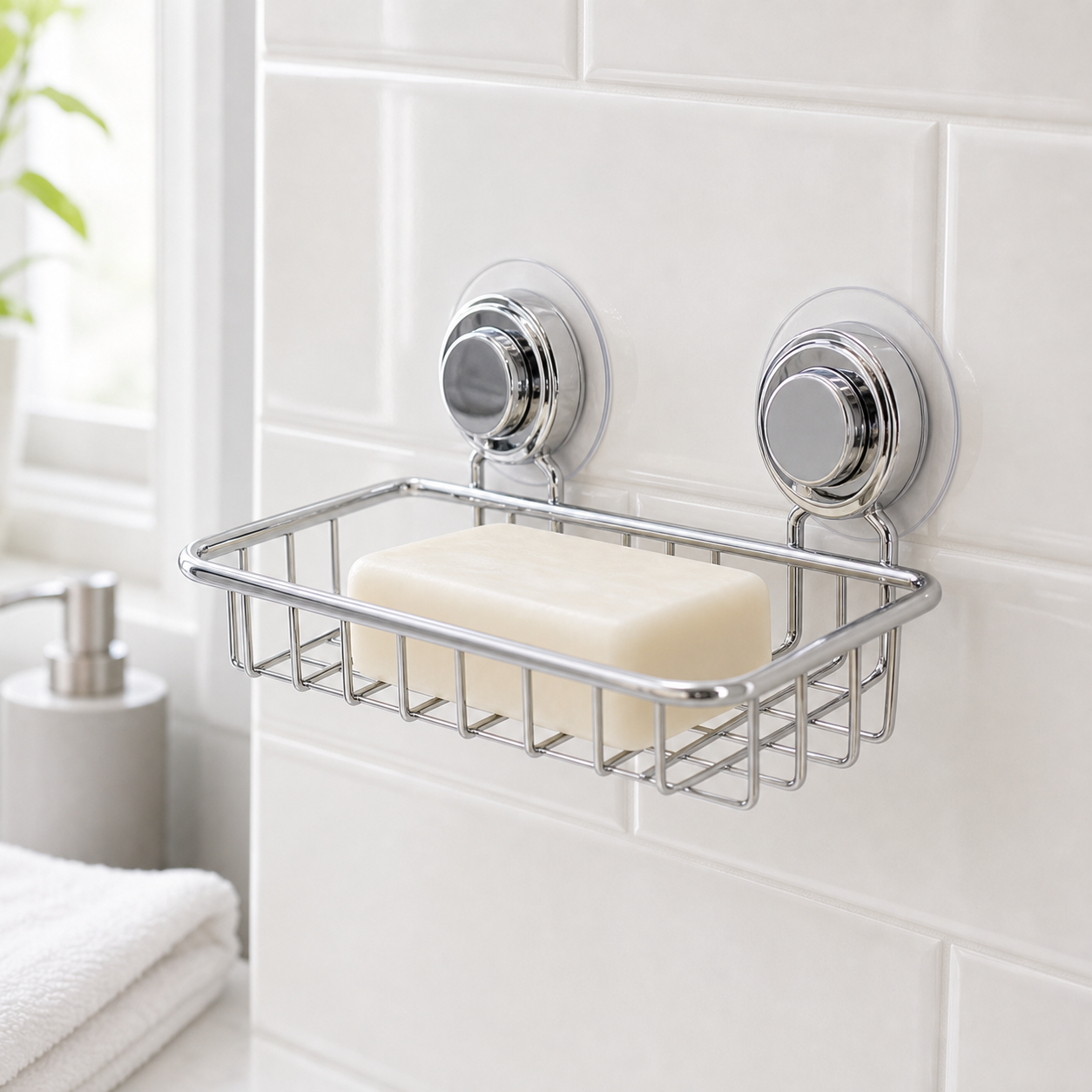 Cozy Haven Suction Cup Soap Holder - silver