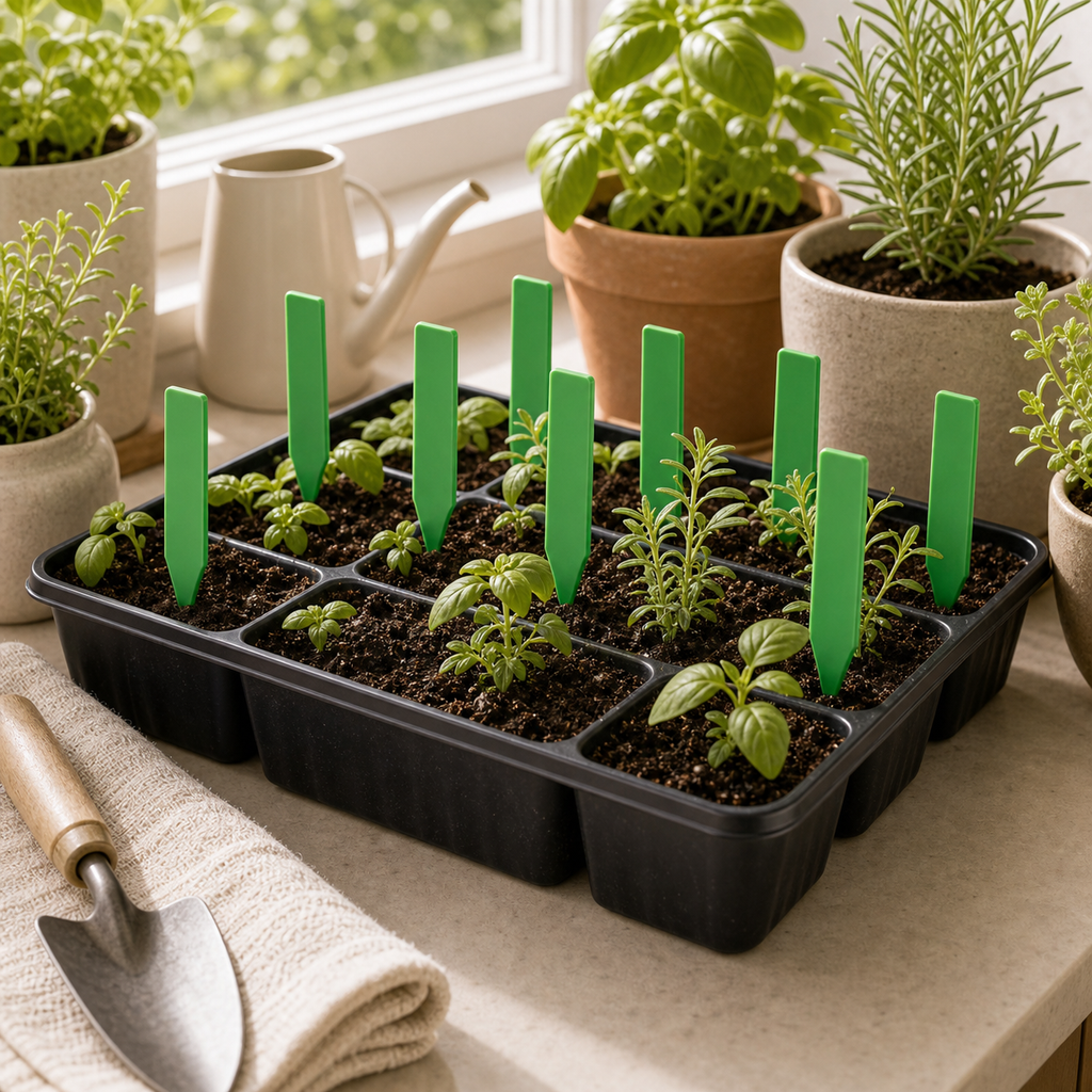 Cozy Haven T-Shaped Plant Labels lifestyle image 8 for Green / 9.9 x 1.8 cm / 30 Piece Set; Green / 9.9 x 1.8 cm / 50 Piece Set; Green / 9.9 x 1.8 cm / 100 Piece Set