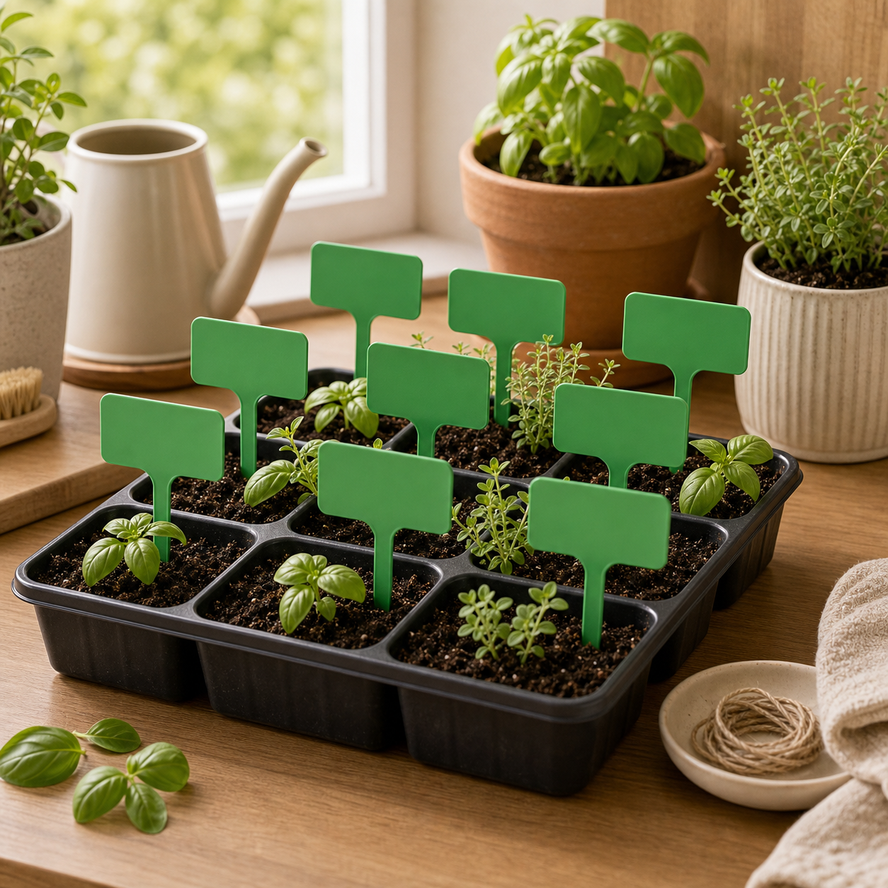 Cozy Haven T-Shaped Plant Labels lifestyle image 11 for Green / 9.8 x 4.9 cm / 30 Piece Set; Green / 9.8 x 4.9 cm / 50 Piece Set; Green / 9.8 x 4.9 cm / 100 Piece Set