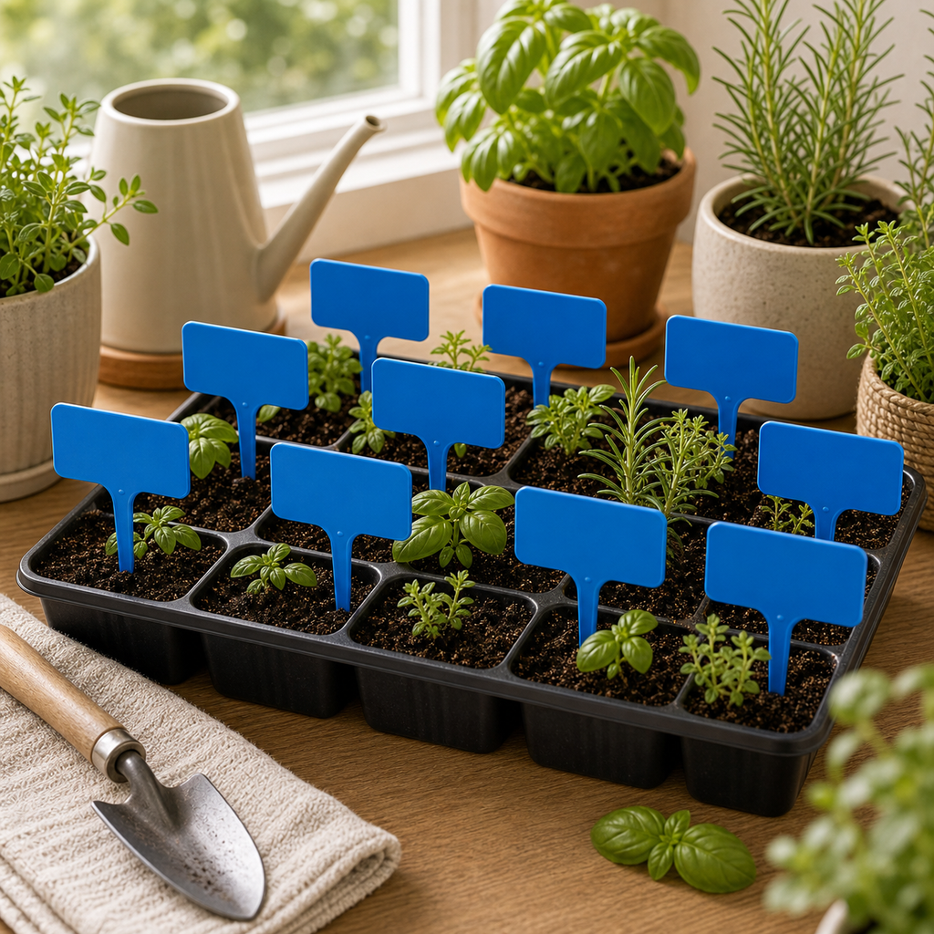 Cozy Haven T-Shaped Plant Labels lifestyle image 18 for Blue / 9.8 x 4.9 cm / 30 Piece Set; Blue / 9.8 x 4.9 cm / 50 Piece Set; Blue / 9.8 x 4.9 cm / 100 Piece Set