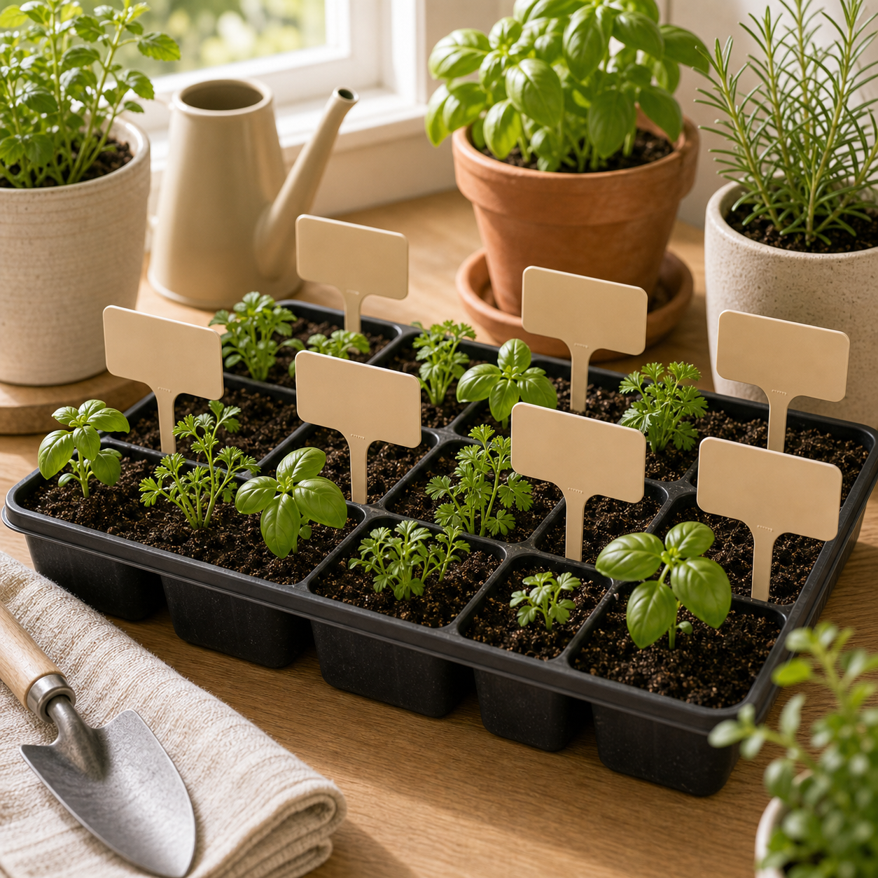 Cozy Haven T-Shaped Plant Labels lifestyle image 19 for Beige / 9.8 x 4.9 cm / 30 Piece Set; Beige / 9.8 x 4.9 cm / 50 Piece Set; Beige / 9.8 x 4.9 cm / 100 Piece Set