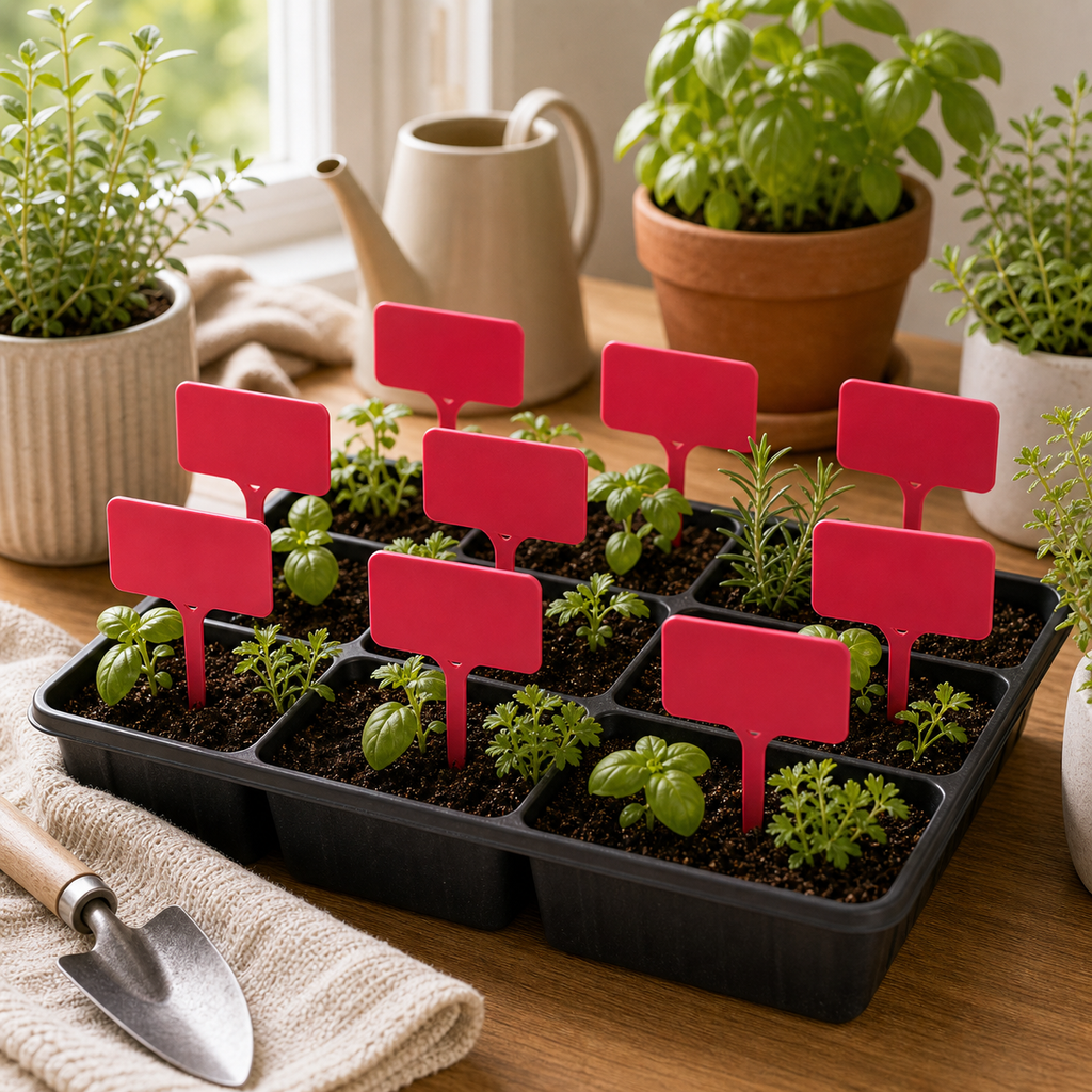 Cozy Haven T-Shaped Plant Labels lifestyle image 20 for Rose Red / 9.8 x 4.9 cm / 30 Piece Set; Rose Red / 9.8 x 4.9 cm / 50 Piece Set; Rose Red / 9.8 x 4.9 cm / 100 Piece Set